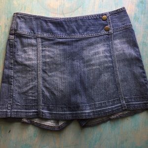 Cache Blue Stretch Denim Skort 6
